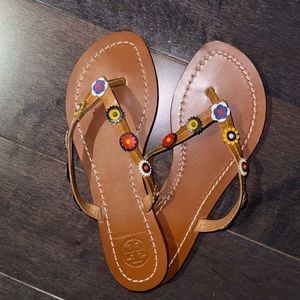 Like New Tory Burch Leather Sandals Size 5